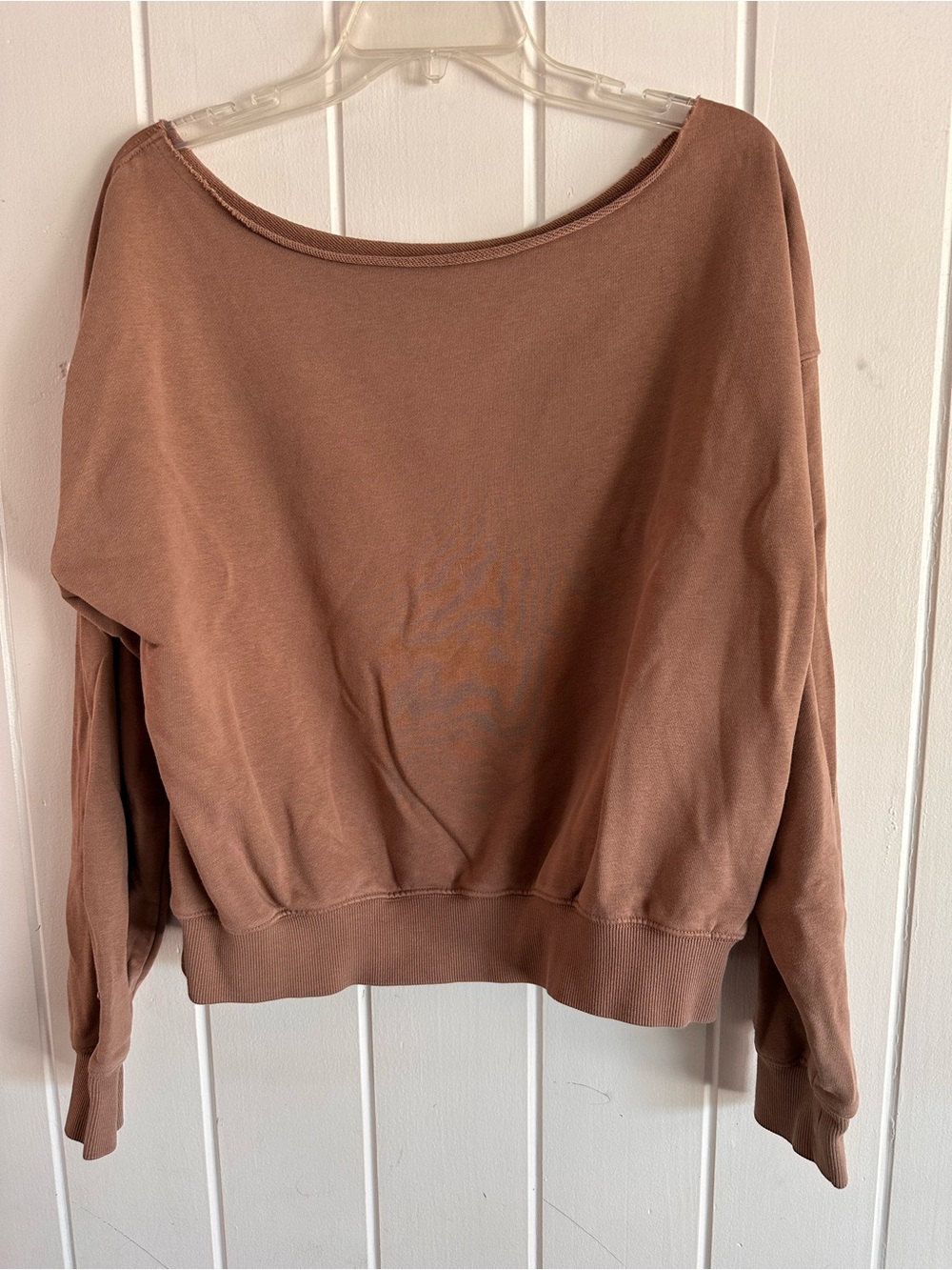 Fabletics Dusty Brown Boatneck Oversized Sweatshirt